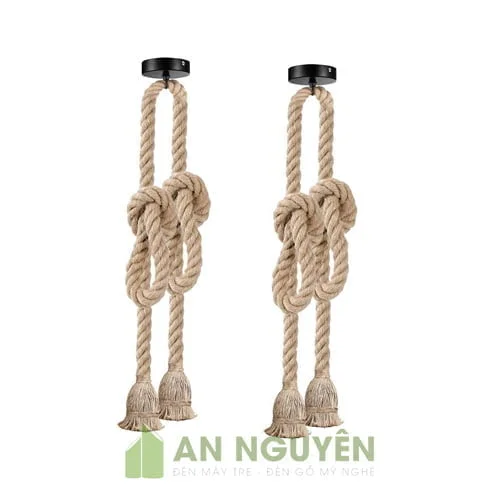 Đèn Dây Thừng: Mẫu đèn dây thừng đôi thả trần trang trí
