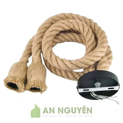 Đèn Dây Thừng: Mẫu đèn dây thừng đôi thả trần trang trí