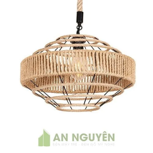 Đèn Dây Thừng: Mẫu đèn quấn dây thừng thả trần bàn ăn nhà hàng