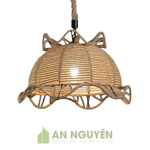 Đèn Dây Thừng: Mẫu đèn dây thừng decor thả trang trí phòng ngủ