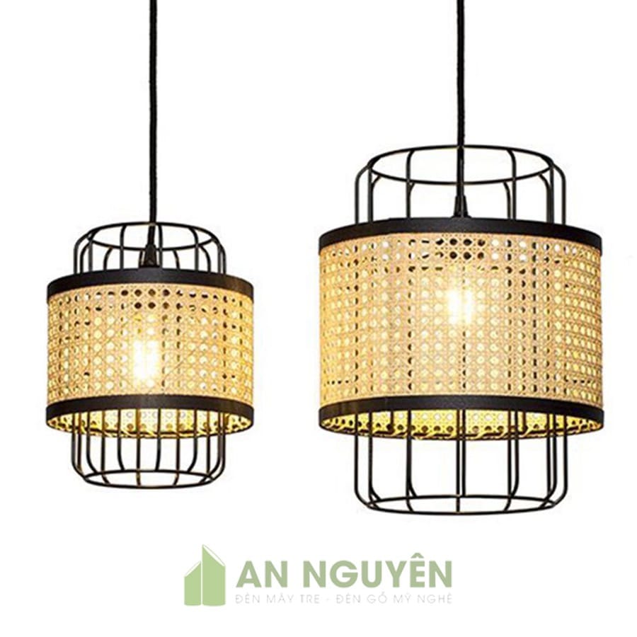 đèn mây mắt cáo khung sắt decor