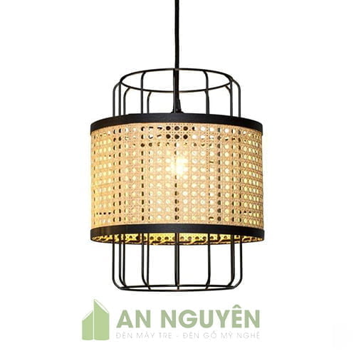 đèn mây mắt cáo khung sắt decor