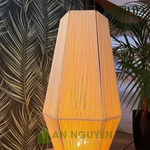 Mẫu đèn sắt nghệ thuật đan dây thừng thả trần, đề sàn trang trí phòng khách loại cao