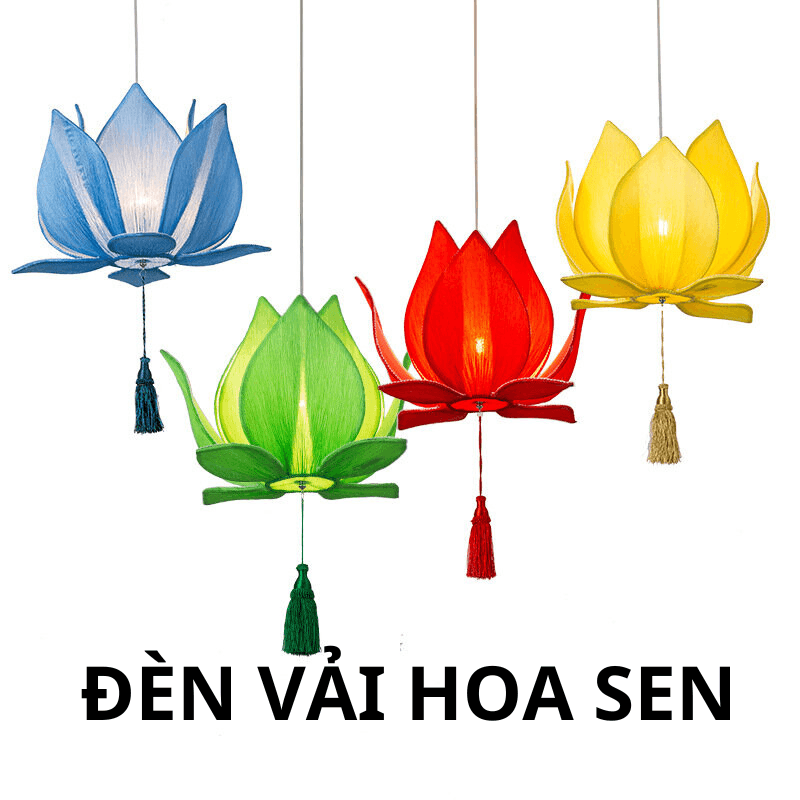 Đèn vải hoa sen đẹp