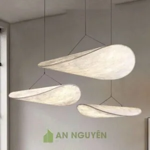 Đèn Vải: Mẫu đèn vải lá sen thả chùm cho sảnh khách sạn, showroom