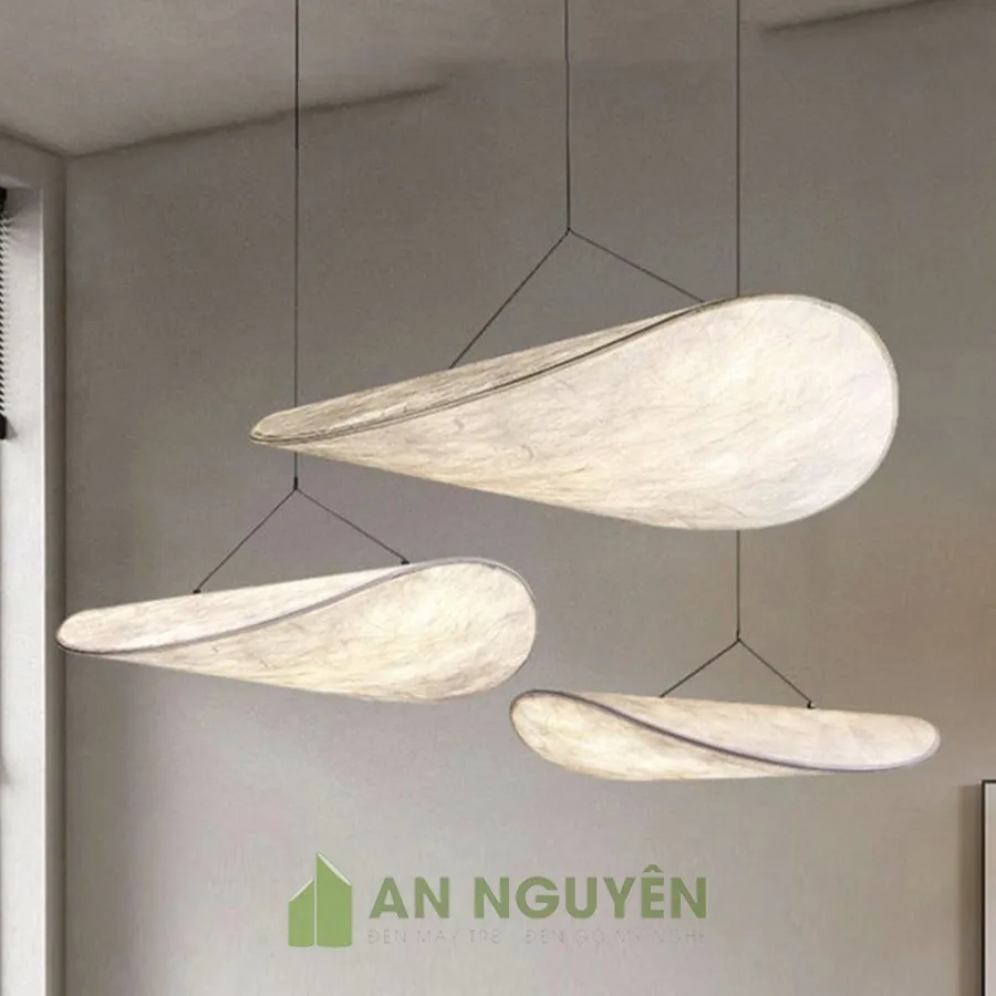Đèn Vải: Mẫu đèn vải lá sen thả chùm cho sảnh khách sạn, showroom