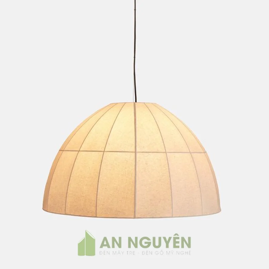 Đèn Vải: Mẫu đèn vải nửa cầu thả trần trang trí bàn ăn gia đình
