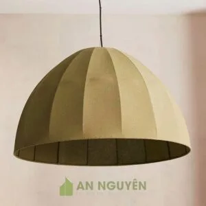 Đèn Vải: Mẫu đèn vải nửa cầu thả trần trang trí bàn ăn gia đình