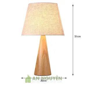 Mẫu đèn gỗ để bàn gắn chụp vải trang trí bàn phòng ngủ, bàn đọc sách