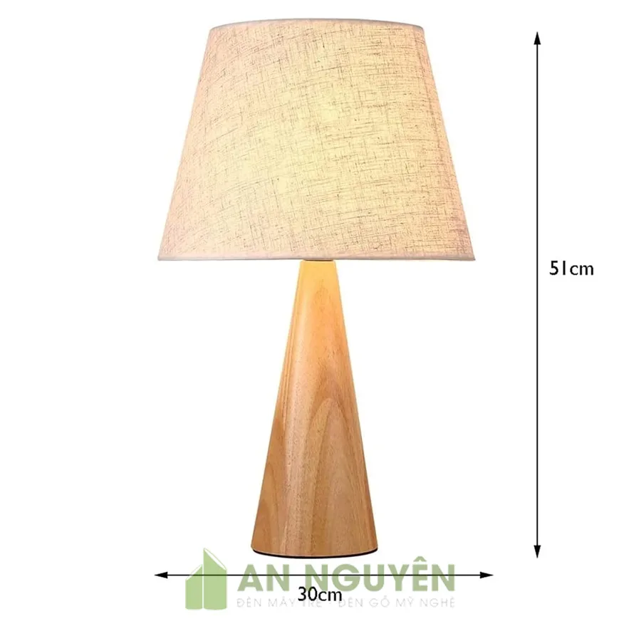 Mẫu đèn gỗ để bàn gắn chụp vải trang trí bàn phòng ngủ, bàn đọc sách