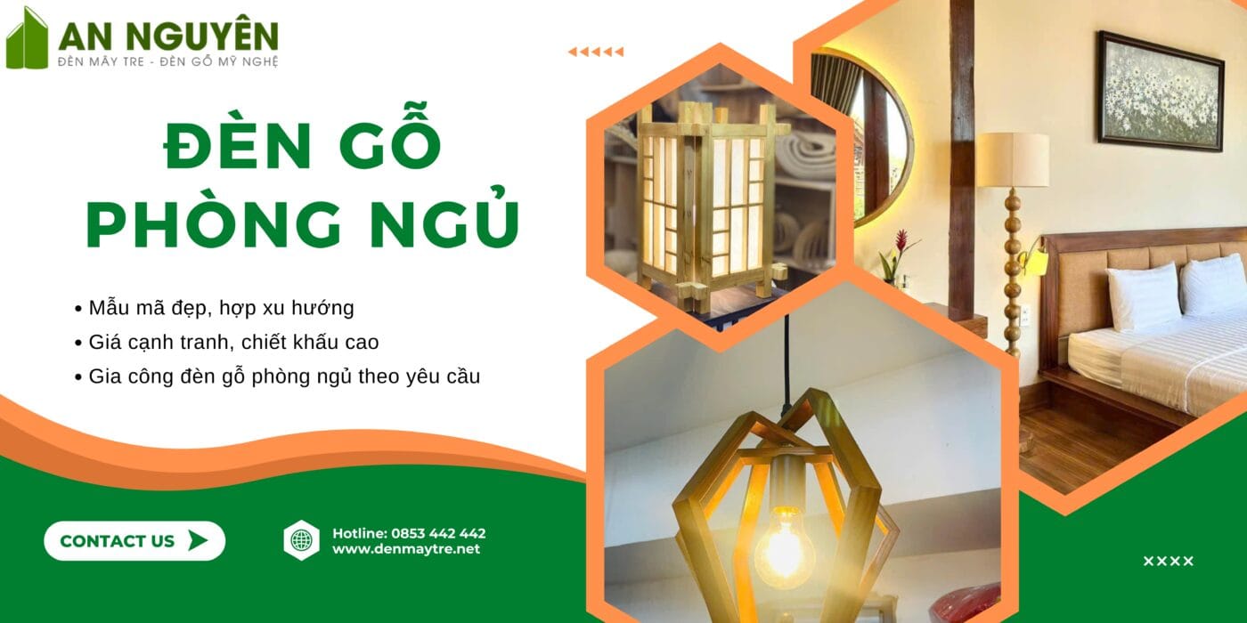 Đèn gỗ phòng ngủ đẹp