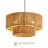 Đèn Dây Thừng: Mẫu đèn thả quấn thừng hai tầng trang trí phòng khách