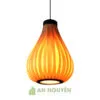 Đèn Gỗ: Mẫu đèn gỗ verneer kiểu củ hành trang trí nhà hàng ẩm thực