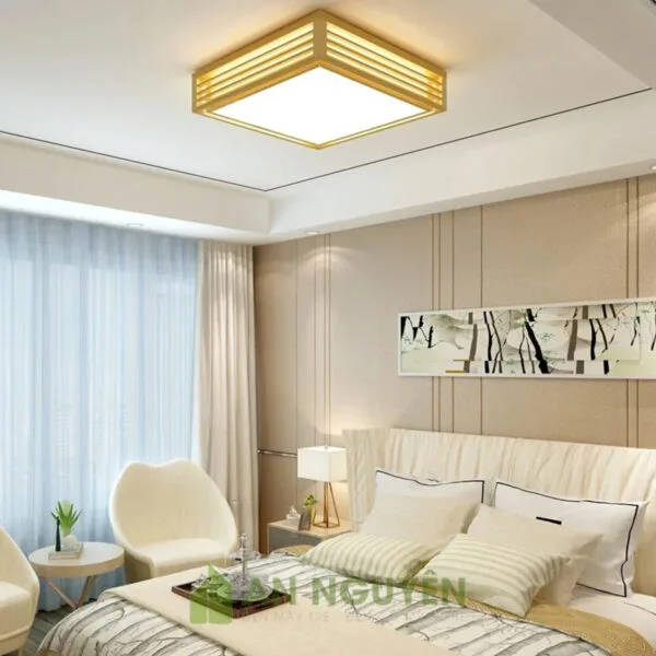 Đèn Gỗ: Mẫu đèn ốp gỗ decor cho phòng uống trà, phòng thiền