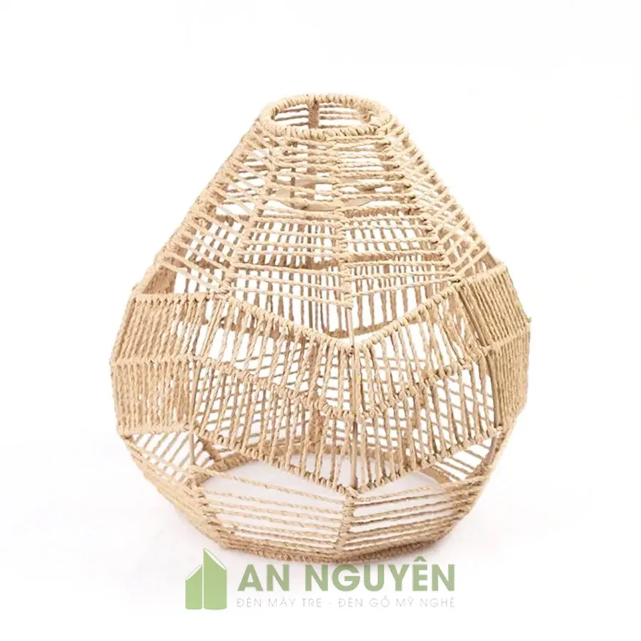 Đèn Dây Thừng: Mẫu đèn thả dây thừng quấn khung sắt kiểu trái mận trang trí bàn ăn