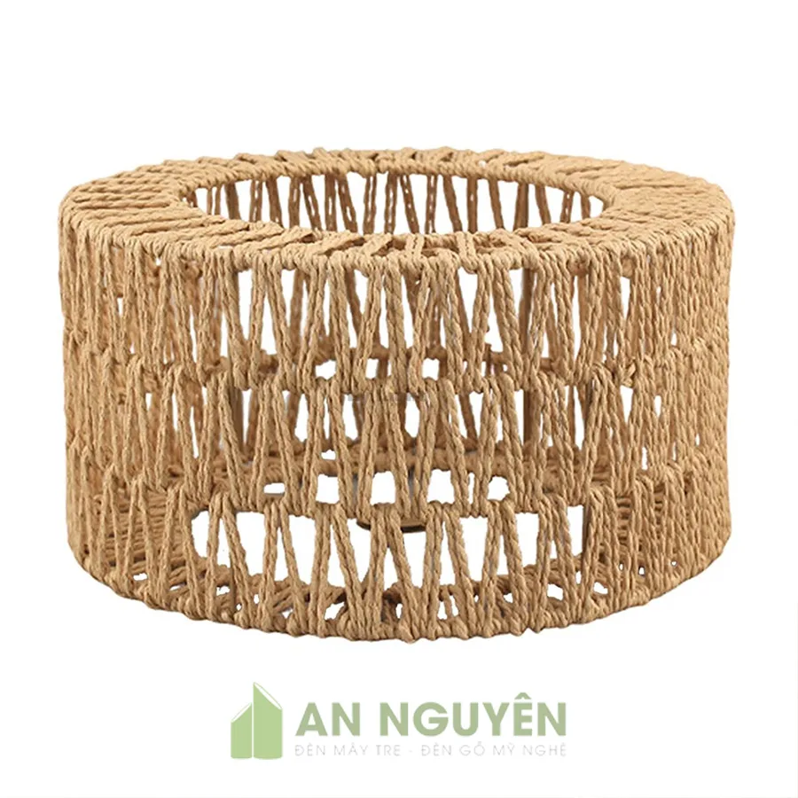 Đèn Dây Thừng: Mẫu đèn quấn thừng thả trần trang trí quán cafe decor mộc mạc