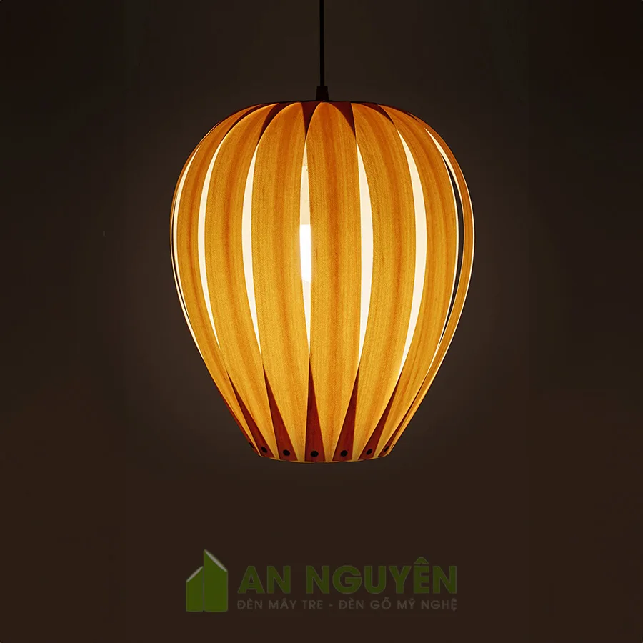 Đèn gỗ verneer thả trần trang trí phòng khách, phòng ngủ