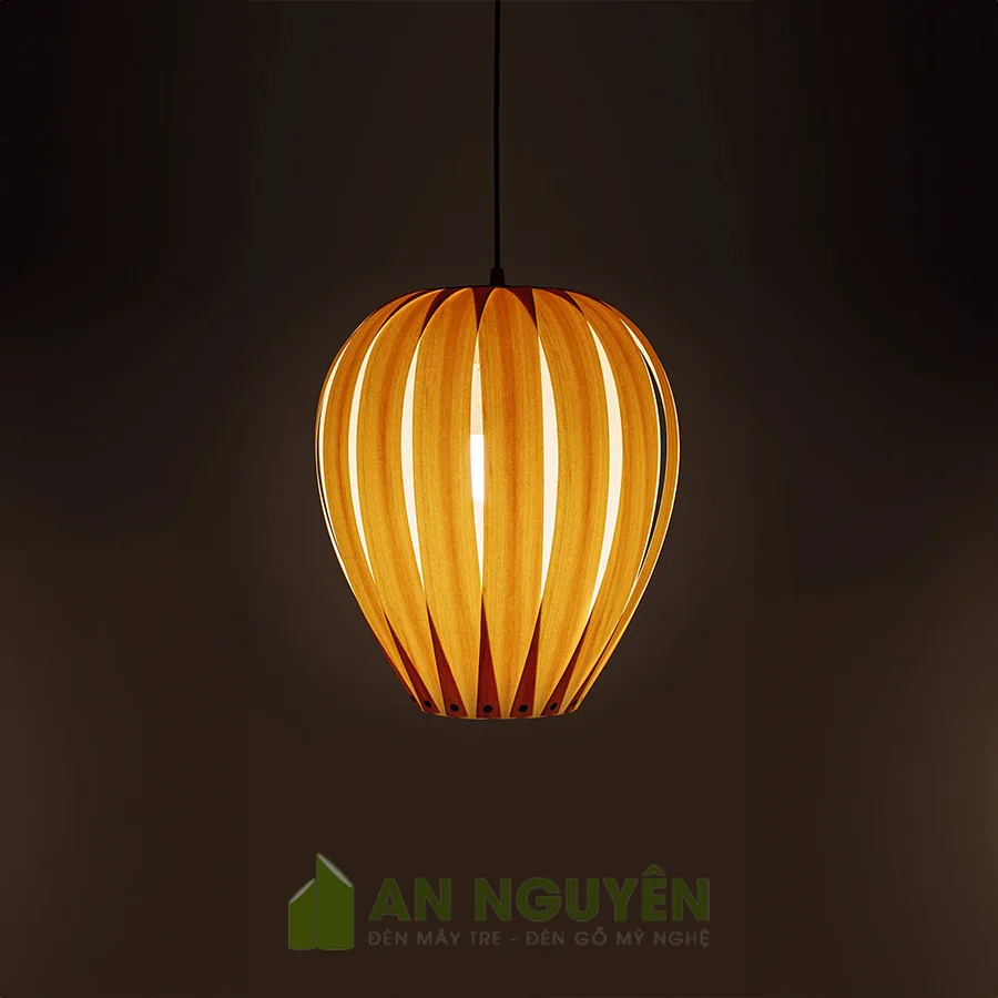 Đèn gỗ verneer thả trần trang trí phòng khách, phòng ngủ