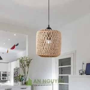 Đèn Dây Thừng: Mẫu đèn thả dây thừng mini trang trí bàn ăn, gắn vách đều đẹp