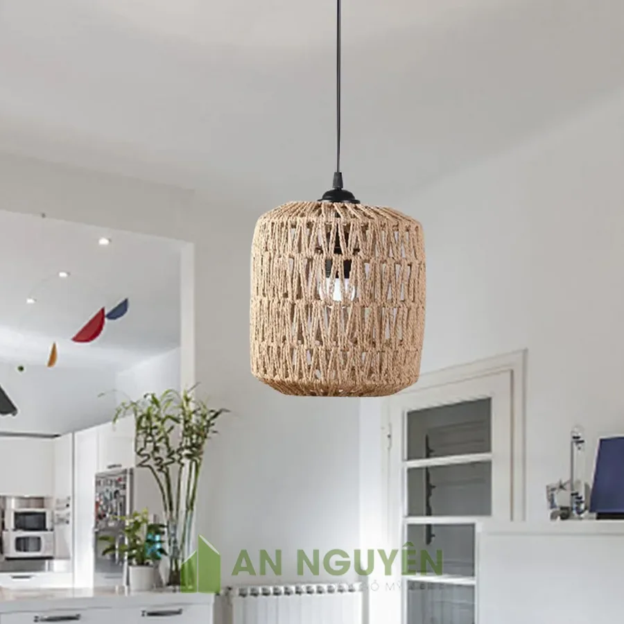 Đèn Dây Thừng: Mẫu đèn thả dây thừng mini trang trí bàn ăn, gắn vách đều đẹp