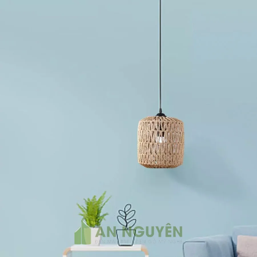 Đèn Dây Thừng: Mẫu đèn thả dây thừng mini trang trí bàn ăn, gắn vách đều đẹp