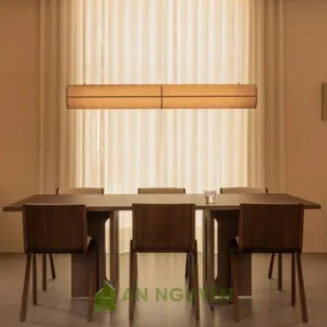 Đèn Vải: Mẫu đèn vải ống trụ dài thả trần trang trí bàn làm việc