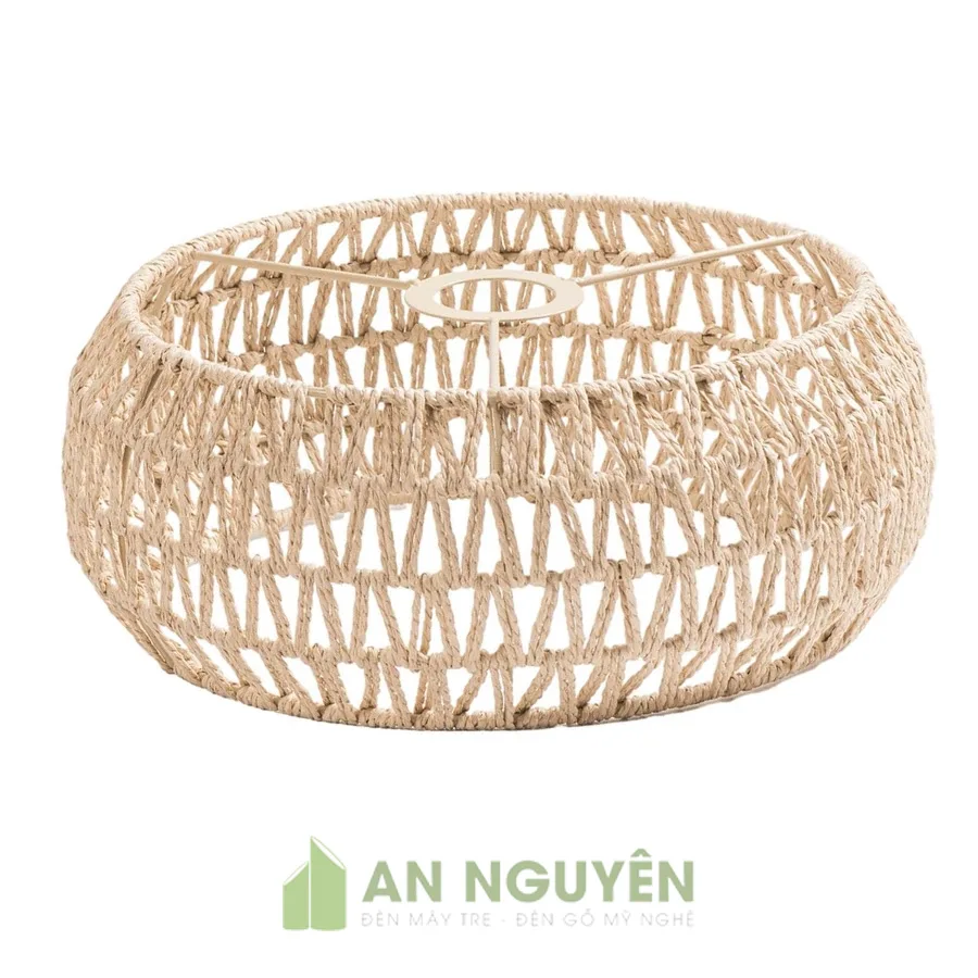 Đèn Dây Thừng: Mẫu đèn thả quấn thừng kiểu chiếc nhẫn trang trí bàn ăn
