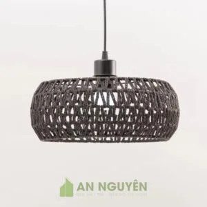 Đèn Dây Thừng: Mẫu đèn thả quấn thừng kiểu chiếc nhẫn trang trí bàn ăn