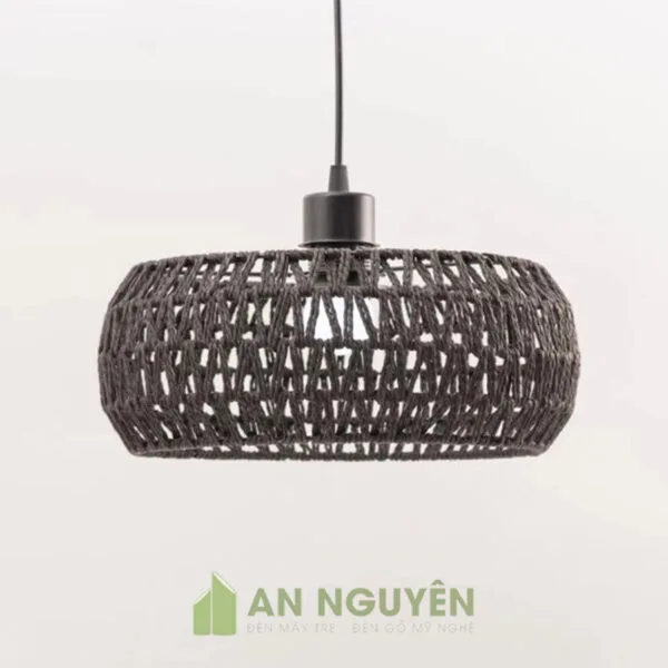 Đèn Dây Thừng: Mẫu đèn thả quấn thừng kiểu chiếc nhẫn trang trí bàn ăn