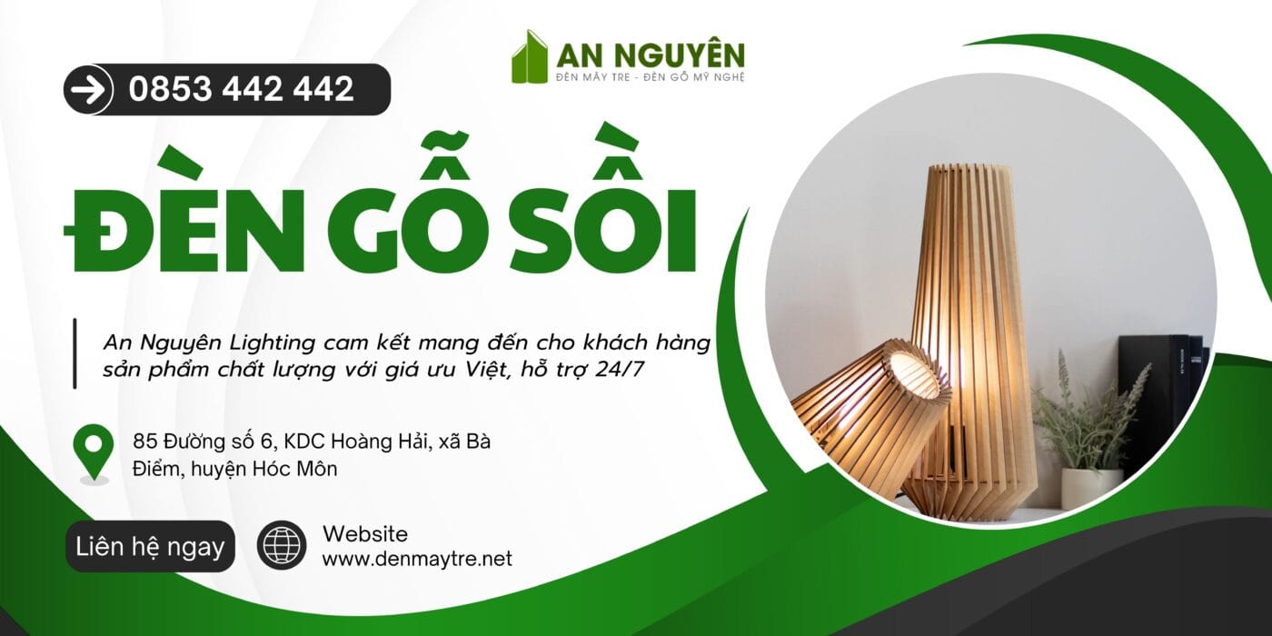 Đèn gỗ sồi đẹp