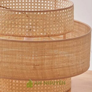 Đèn Vải: Mẫu đèn vải mắt cáo trên dưới và vải ở giữa trang trí bàn ăn