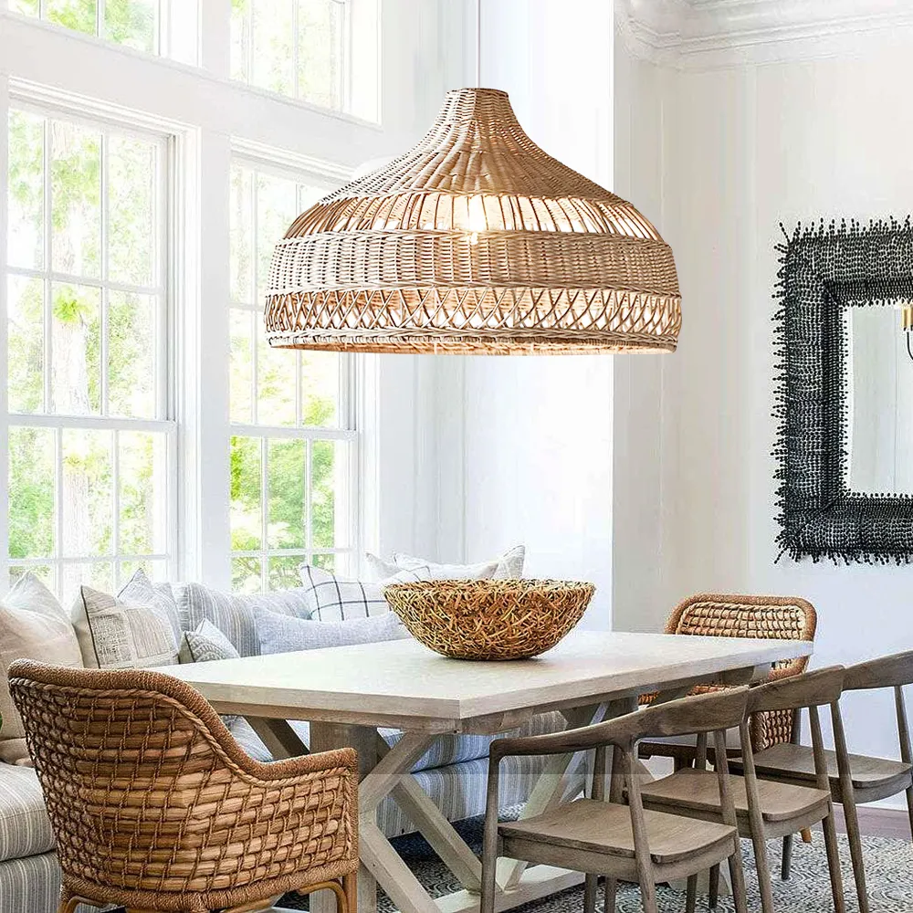 Đèn mây trang trí thả bàn ăn Đèn mây trang trí thả bàn ăn