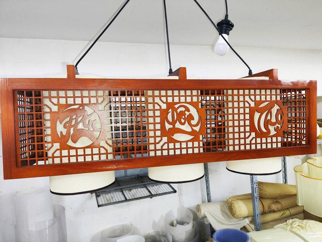 Đèn chùm gỗ đẹp