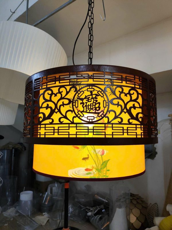 Đèn gỗ lồng vải giá rẻ