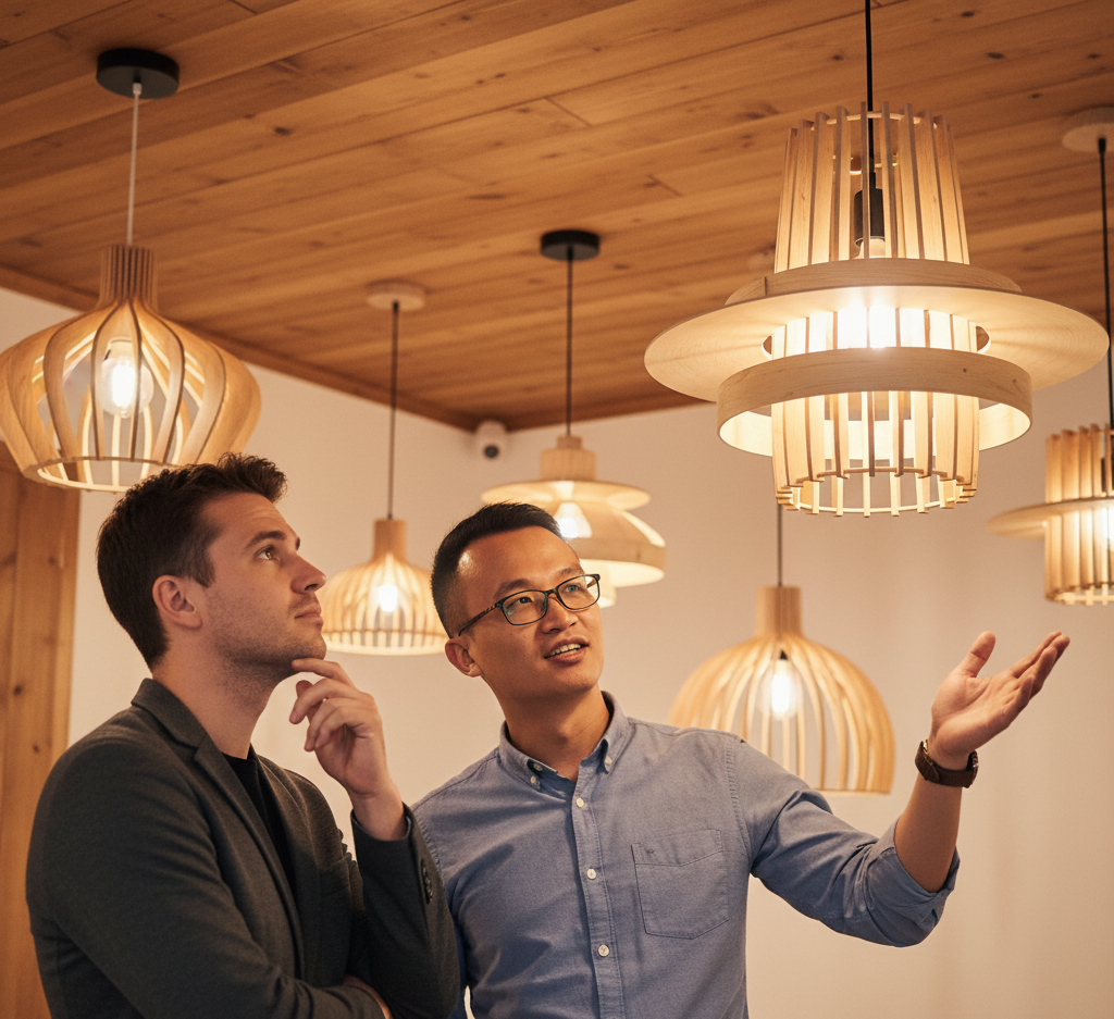 Tư vấn chọn mẫu đèn gỗ thả trần Tư vấn chọn mẫu đèn gỗ thả trần