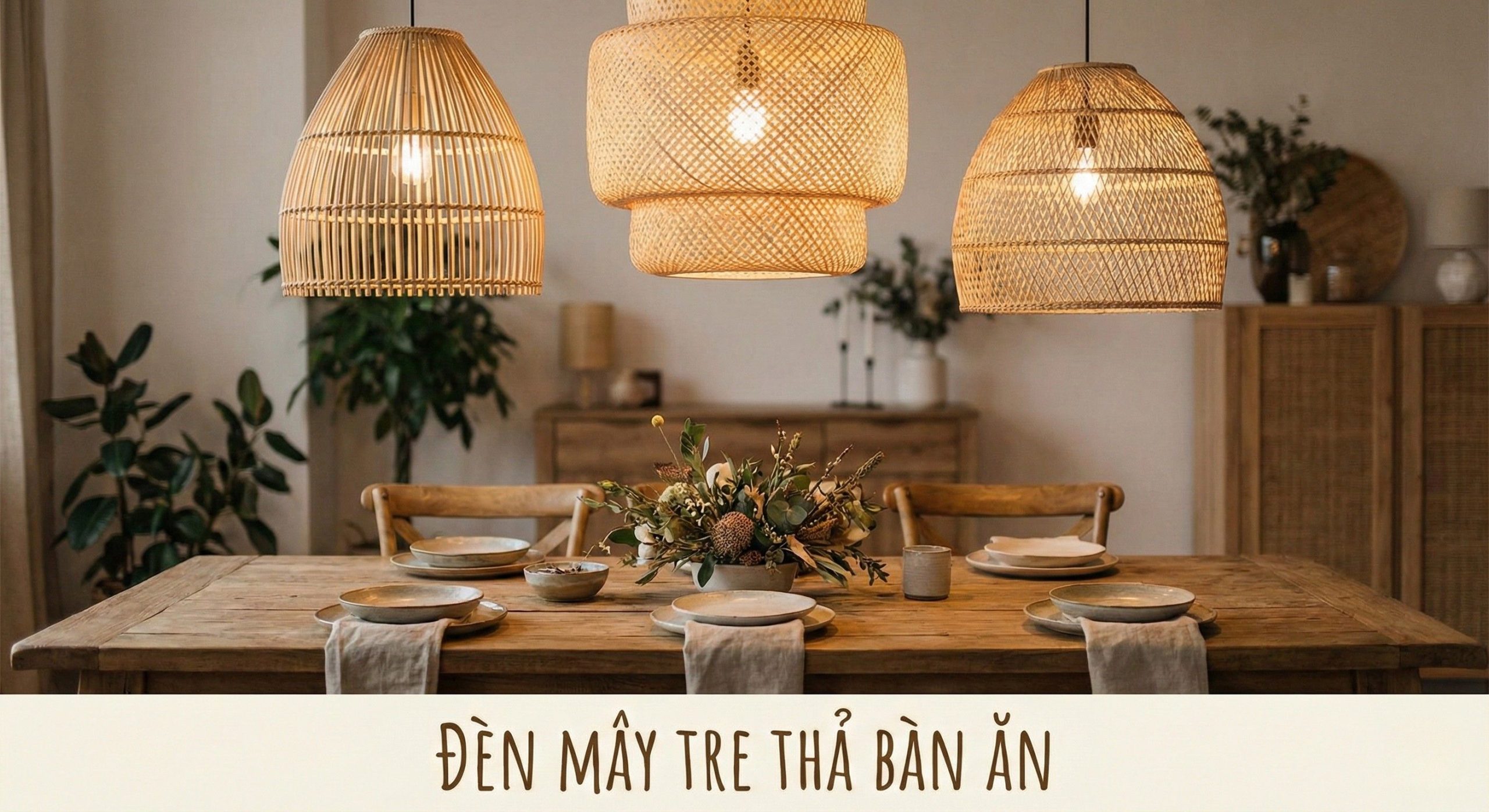 Đèn mây tre thả bàn ăn đẹp Đèn mây tre thả bàn ăn đẹp