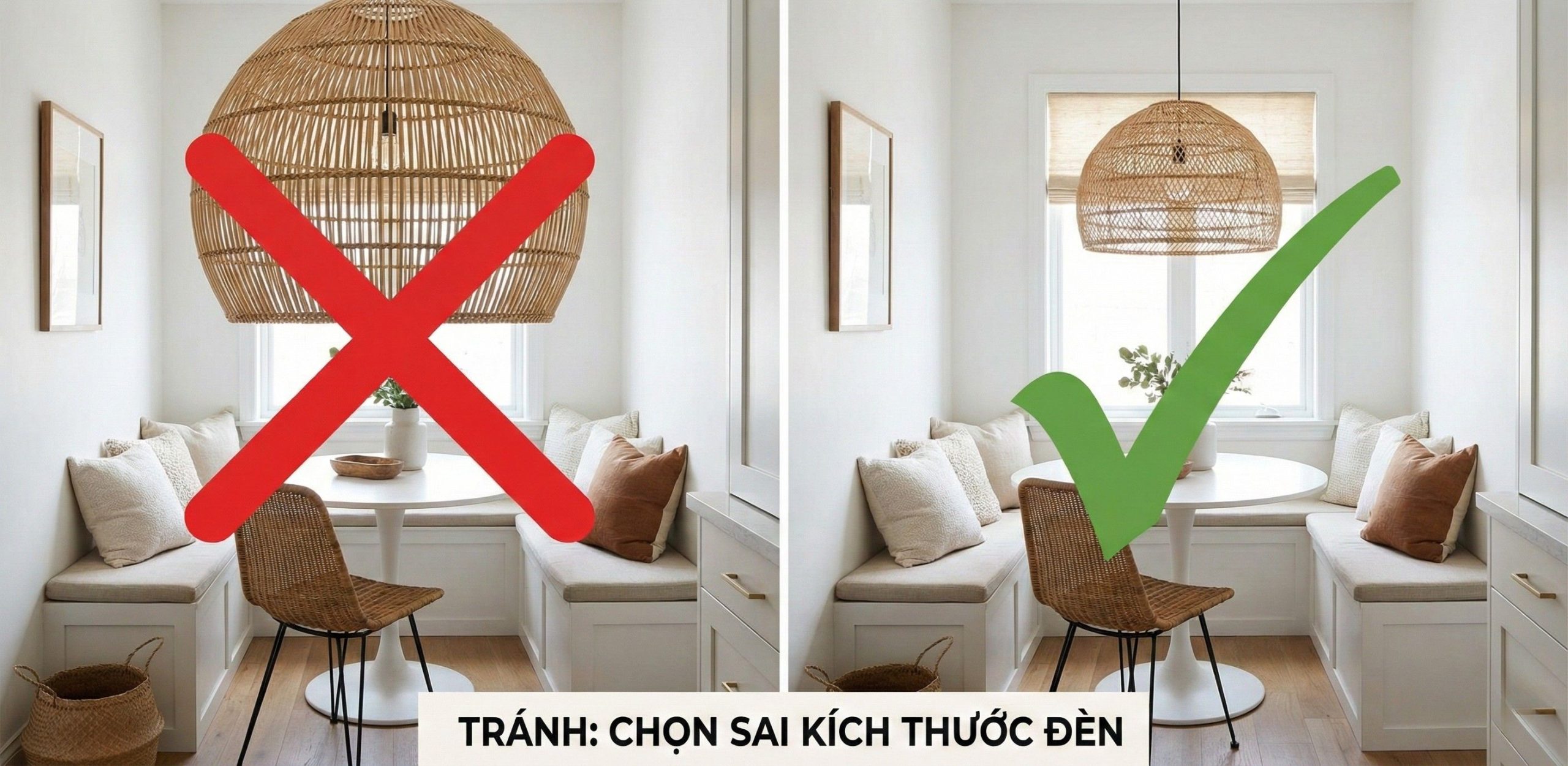 Sai lầm khi chọn đèn mây tre Sai lầm khi chọn đèn mây tre