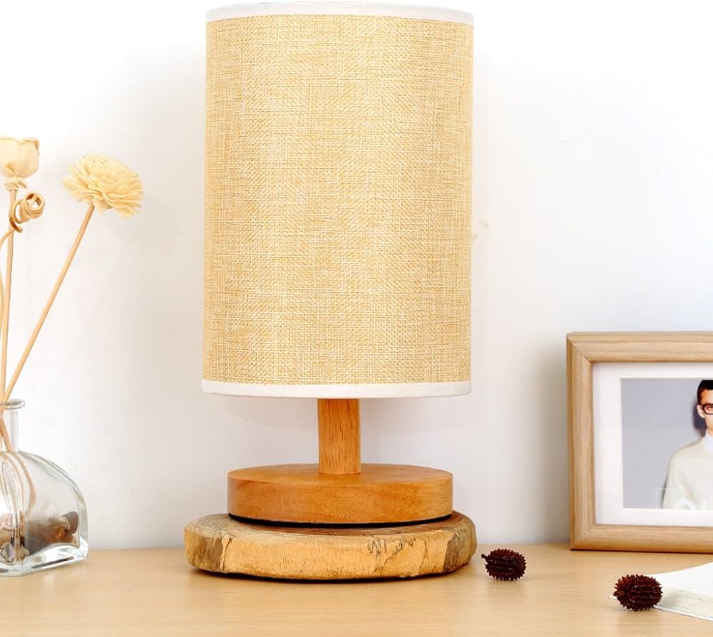 Đèn gỗ kết hợp chụp vải trang trí tab đầu giường Đèn gỗ kết hợp chụp vải trang trí tab đầu giường