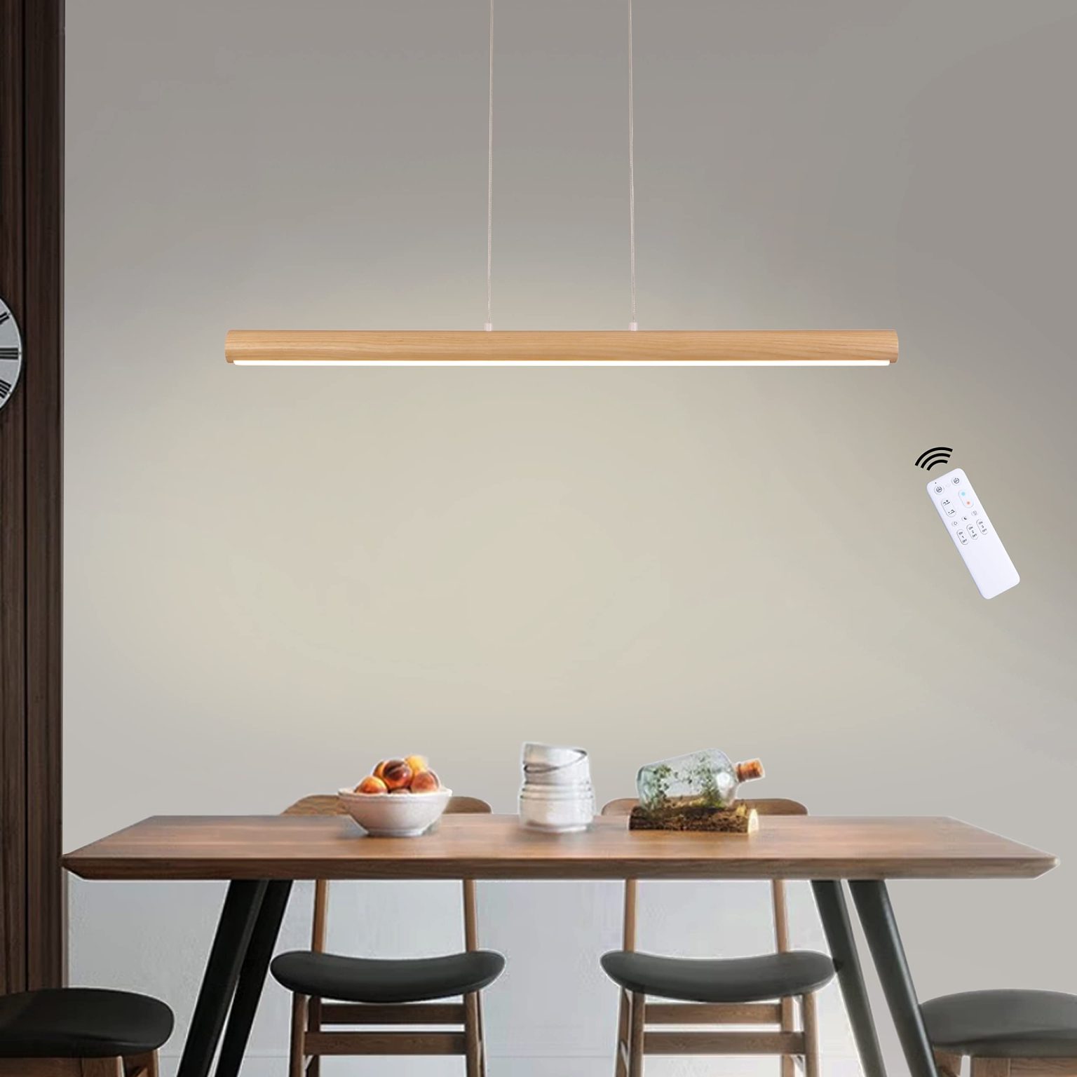 Đèn gỗ tối giản thả bàn ăn