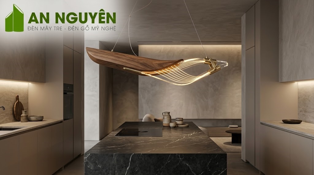 Đèn gỗ kết hợp viền kim loại sang trọng đẳng cấp Đèn gỗ kết hợp viền kim loại sang trọng đẳng cấp