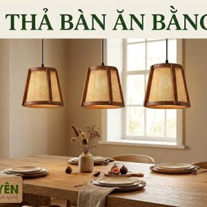 Đèn thả bàn ăn bằng gỗ