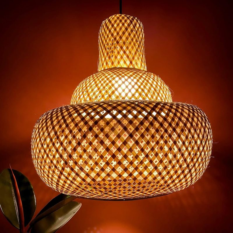 Đèn mây tre nghệ thuật thả trần