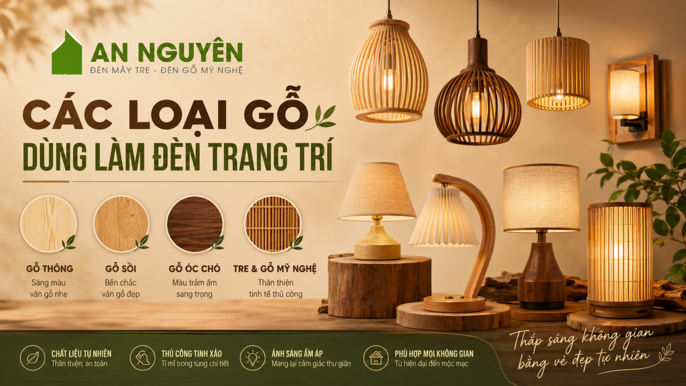 Các loại gỗ dùng làm đèn trang trí