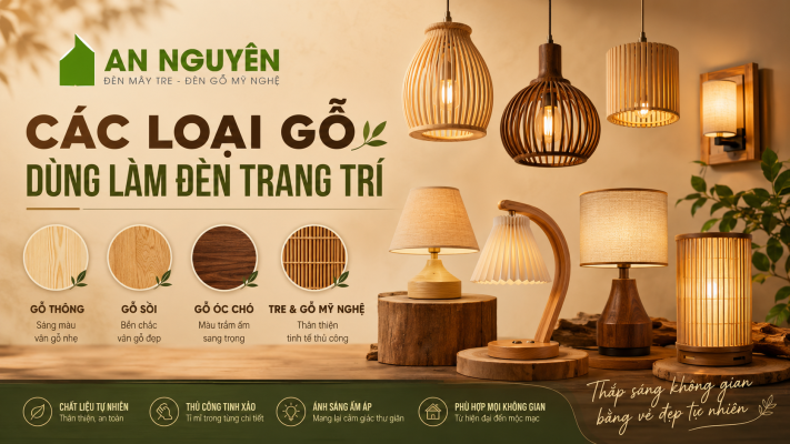 Các loại gỗ dùng làm đèn trang trí
