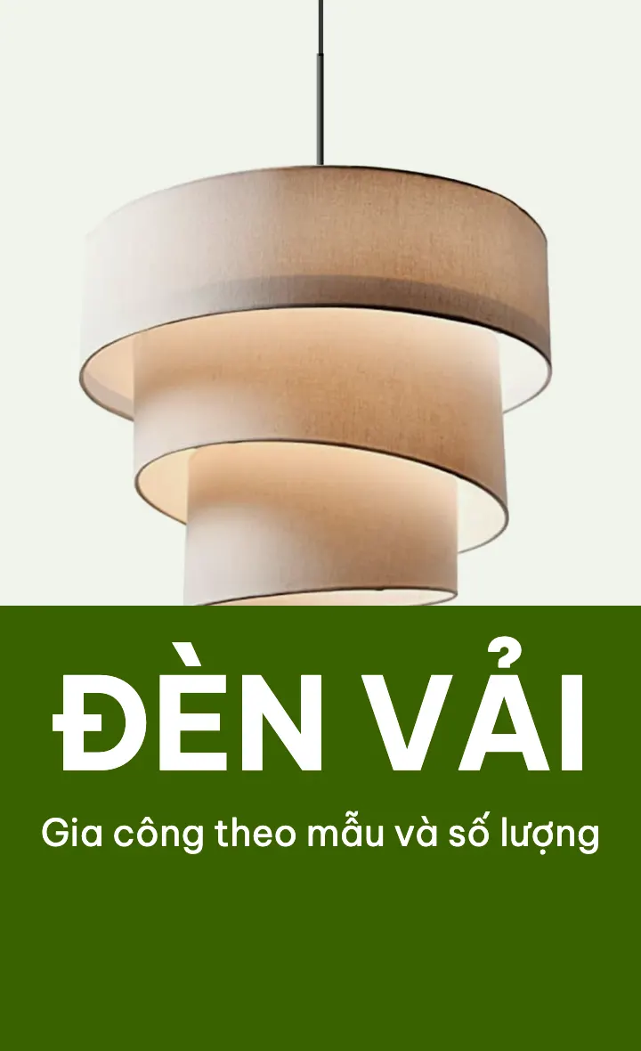 Đèn vải thả trần ba tầng, gia công theo mẫu và số lượng