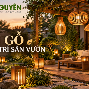 Đèn gỗ trang trí sân vườn