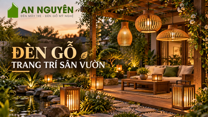 Đèn gỗ trang trí sân vườn