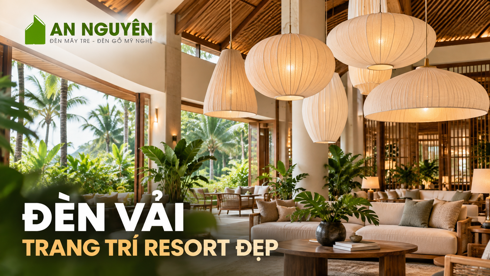 Đèn vải trang trí resort Đèn vải trang trí resort